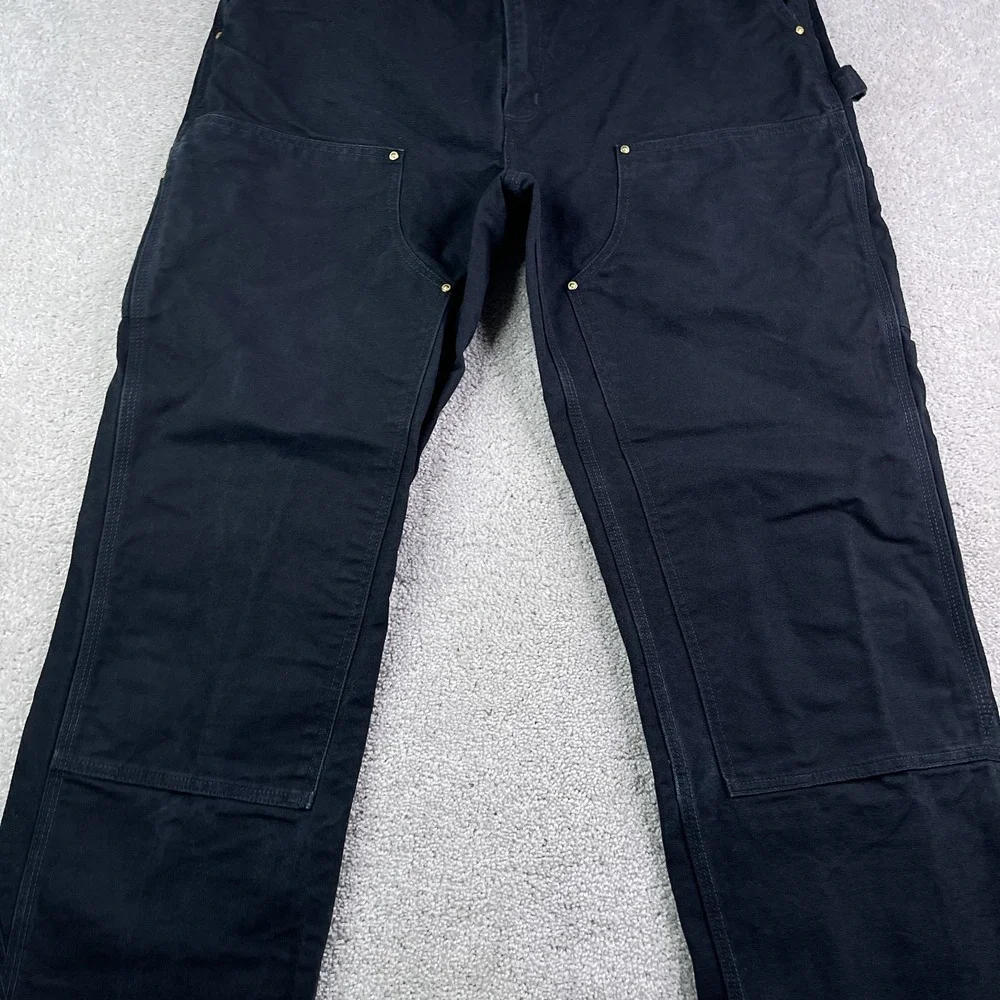 Carhartt Pants Mens 38x32 Black Loose Fit Carpenter Double Knee B01 Made‎ in USA